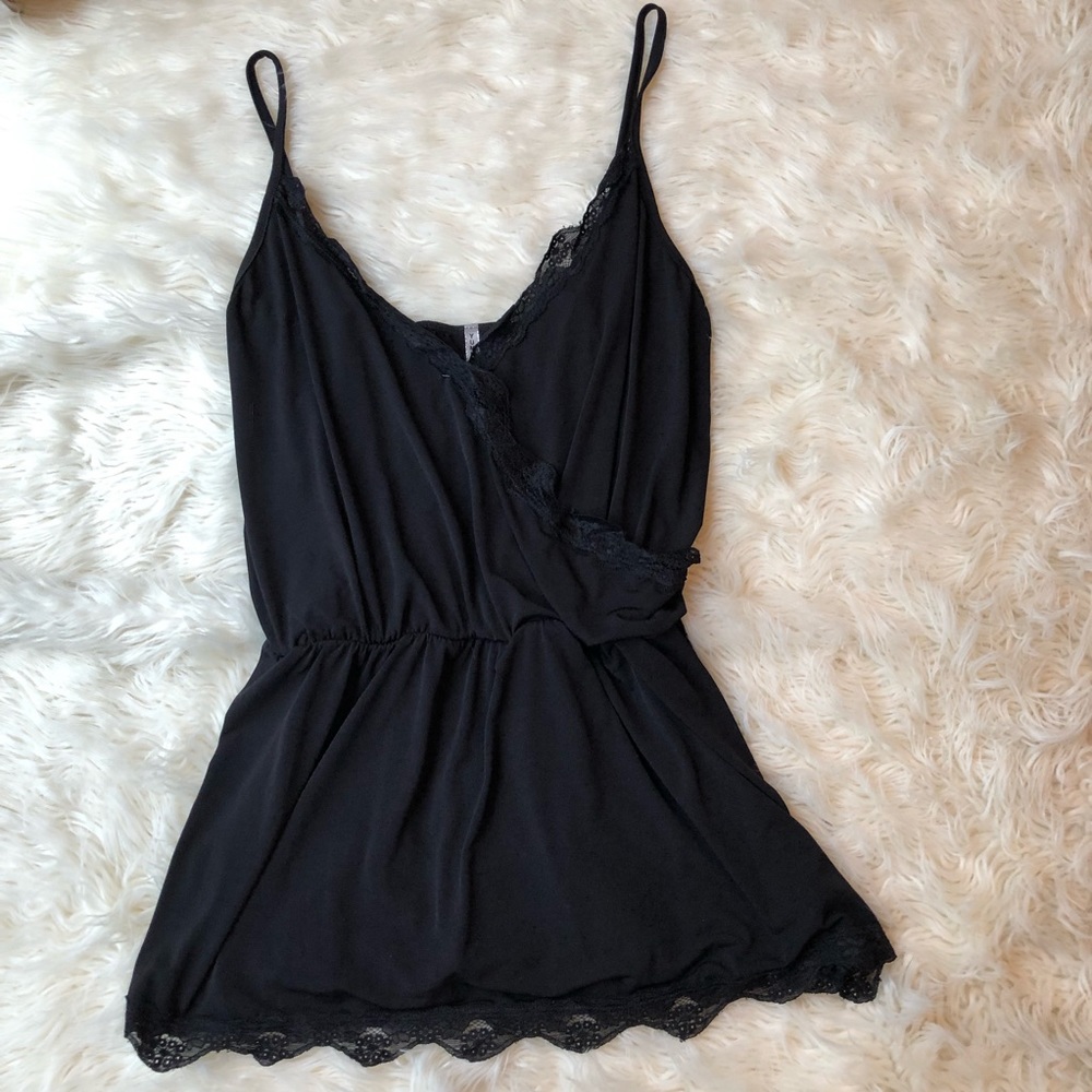Black lace cami blouse